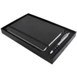Flexi Notebook & Pen Set Black-White New